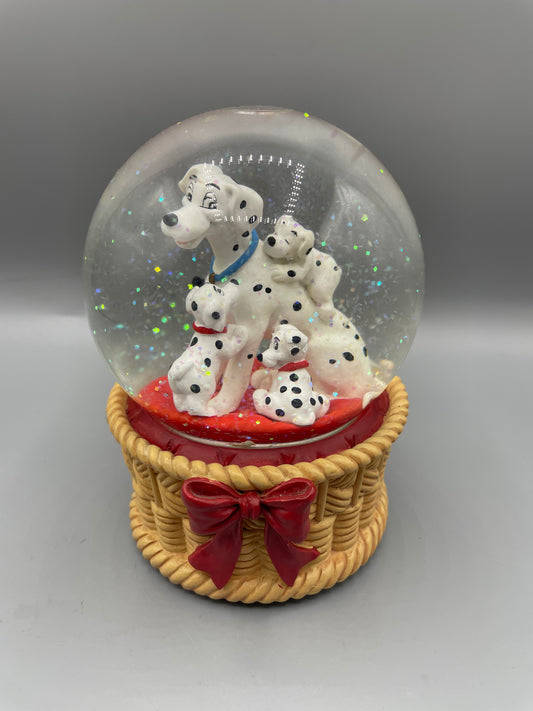 Disney Dalmatian 101 Snowglobe, Musical, Plays Melody, Vintage, Puppies, Rare